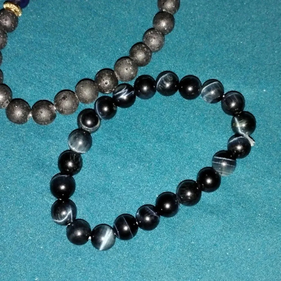 2 beaded- stone- bracelets - Picture 2 of 3